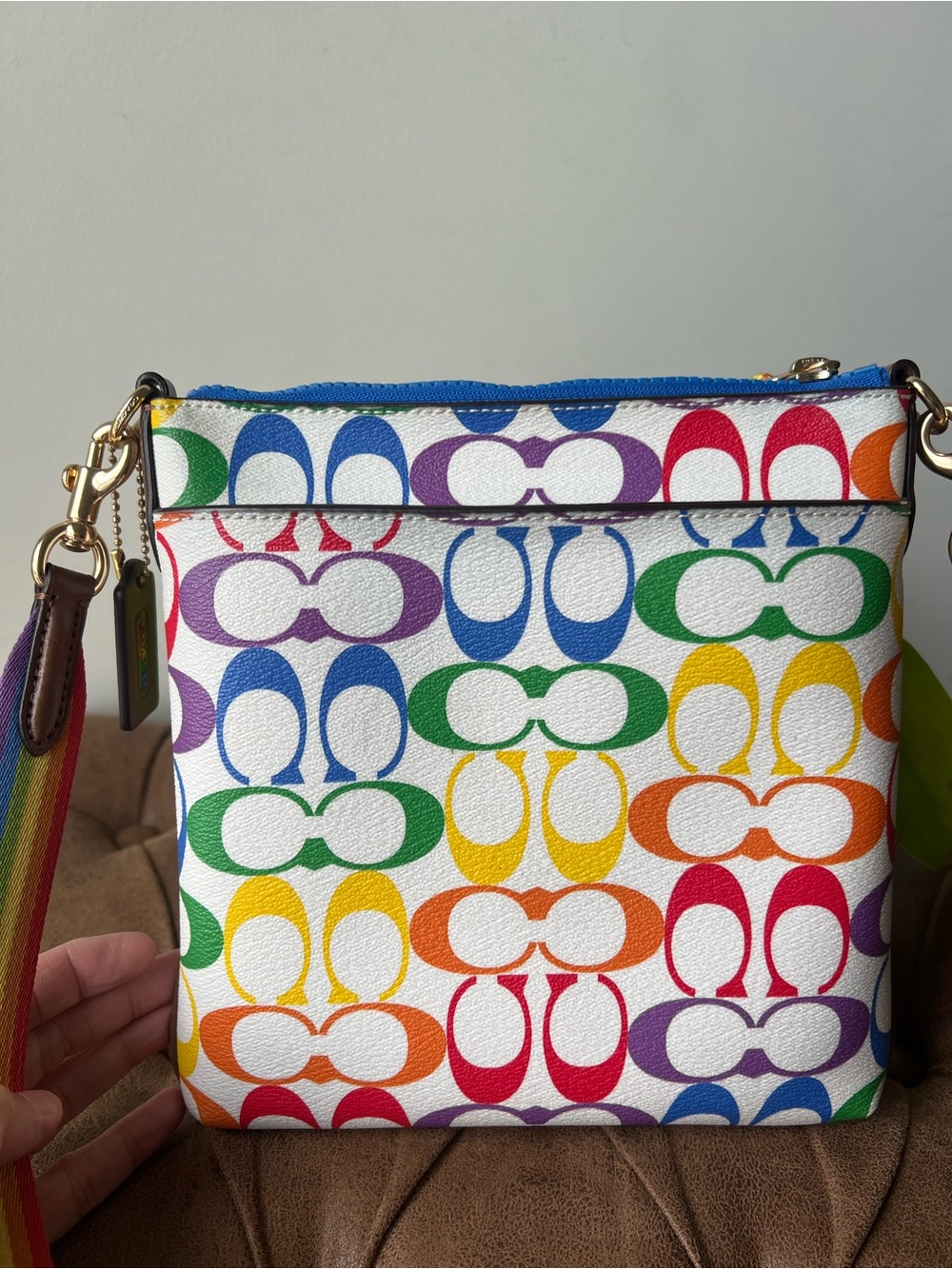 Coach Jes Slim Rainbow Crossbody Bag NWOT - Picture 3 of 11